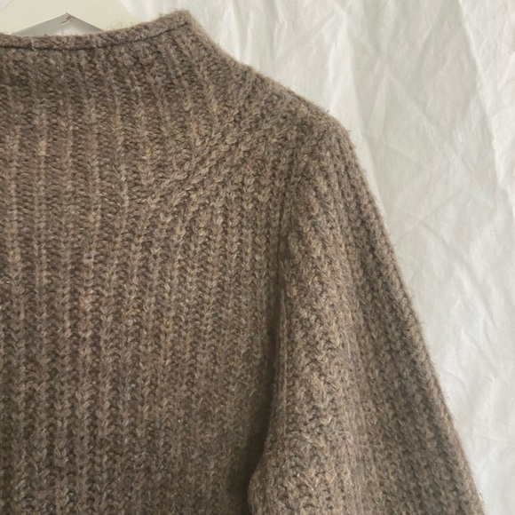 Madewell Loretto Mockneck Sweater Heather Otter Brown Size Small - Picture 10 of 14